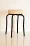 2 Pcs White Black Profile Stool Metal Stool Thick Stool Kitchen Stool