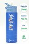 Stainless 304 Steel Water Bottle Motivational Water Bottle with Straw 304 Steel Water Bottle Blue 750 ml 1156 - 2