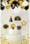 Gold Happy Birthday Themed Cake Topper Character Set Ornament - 2