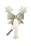 Cream Color Star Bow Number Foil Balloon Set Age 9