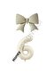 Cream Color Bow Number Foil Balloon Set Age 6