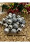 24 Pieces Silver Christmas Tree Ornament Cici Ball 3 cm - 4