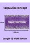 Purple Themed Custom Birthday Banner Backdrop 60X100 Vinyl -Tarpaulin -Banner Birthday Party Set Decoration - 4