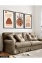 Abstract Design Bohemian Style 3 Piece Black Wooden Framed Painting - 4