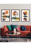 Nature Trees Abstract 3 Piece Black Wooden Framed Painting