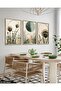 Boho Style Watercolor Look 3 Piece Wooden Framed Painting - 4