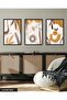 Abstract Patterns 3 Piece Black Wooden Framed Painting - 3