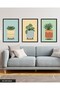 Flower in a Pot 3 Piece Black Wooden Framed Painting - 3