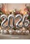 New Year's Balloon 100 cm Silver Silver Large Size Foil Number Balloon Set New Year Decorative Ornaments - 3