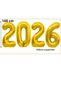 New Year's Balloon 100 cm Gold Gold Large Size Foil Number Balloon Set New Year Decorative Ornaments - 2