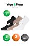 Women's Bamboo Non-Slip Pilates Socks - Abs Based 3-Color Yoga & Fitness Sports Socks 3-Pack
