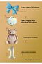 6 Years Old Caramel Retro Bear - Cream Number Balloon - Blue Bow Foil Balloon - Gold Blue Patterned Balloon - 2