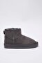 Gray Fur Inside Round Toe Flat Flatform Heeled Women's Bootstakaw26Bo00001 - 3