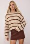 Taş Crop Basic Çizgili Geniş Kalıp Triko Kazak TWOAW23KZ00390 - 2