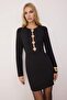 Black Accessory Detailed Woven Mini Unlined Dress Tpraw26El00017