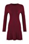 Bordo Mini Pileli Triko Elbise TWOAW24EL00013 - 6