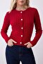 Ekru-Kırmızı 2'li Fitted/Vücuda Oturan İkili Paket Crop Triko Hırka TWOAW26HI00218 - 3