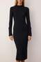 Black Stand Collar Fitted/Slim Fit Button Midi Knitted Dress Twoaw26El00218 - 7