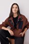 Kahverengi Dokuma Garni Detaylı Cepli Kalın İçi Polarlı Örme Sweatshirt TWOAW26SW00056