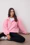 Açık Pembe Fermuar Detaylı Polar Örme Sweatshirt TWOAW21SW0758