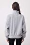 Gri Melanj Oversize/Geniş Kalıp Fermuarlı Dik Yaka Kalın Örme Sweatshirt TWOAW26SW00070 - 4