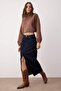 More Sustainable Koyu Mavi Yırtmaçlı Maxi Denim Etek TWOSS23ET00290 - 2