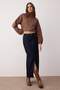 More Sustainable Koyu Mavi Yırtmaçlı Maxi Denim Etek TWOSS23ET00290