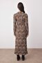 Brown Printed Gathered / Drape Maxi Knitted Dress Twoaw26El00194 - 4
