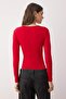 Kırmızı Bağlamalı Asimetrik Yaka Örme Body TPRAW26BD00023 - 4