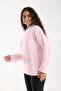 Thessaloniki Knitted Pink Oversize Knitwear Women's Long Sweater - 8