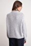 6700 Women's High Neck Balloon Knit Sweater Gray - 7