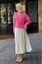 Pink V-Neck Women's Knitwear Cardigan Mg2462 - 6