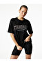 Crew Neck Half Sleeve Printed Oversize Sports T-Shirt - 2