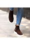 - Brown Suede Leather Eva Sole Unisex Chelsea Boots 102-041-He1065 - 4