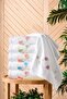 Aybüke White Velvet 3D مطرز في صندوق 50x90 سم 100% قطن