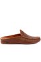 - Tan Leather Staple Detailed Men's House Slippers 110-547-X