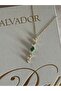 Y Green Stone Gold Steel Necklace - 3