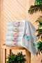 Aybüke White Velvet 3D مطرز في صندوق 50x90 سم 100% قطن
