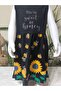 Girl's Combed Cotton Dress with Bee Pattern Black Blue Color Options - 9