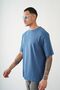 Unisex Indigo Ragged Neck Black On Black Printed Oversized T-Shirt - 2
