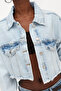 Tasseled Crop Denim Jacket C5017-L6 - 2