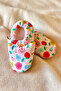 Flower and Fruit Patterned Cotton Summer Baby Booties - Flexible Soft and Non-Slip Soles - 5