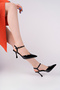 Chic Model Black Patent Leather Pointed Toe Open Back Women's Thin Heeled Shoes Stiletto - 5