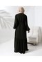 Hijab Dress Ferace Khaki Sevde Balloon Sleeve Elastic Cuffs Ruffled Crepe Skirt - 9