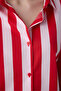 Lilah Striped Shirt Shorts Red Pajama Set - Penti Loves Paris Collection - 4