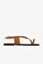Lucent Tan Patent Leather Flip Flops for Women Sandals - 2