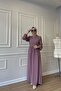 Hijab Dress Ferace Gül Kurusu Hürrem Inner and Outer Tie-Down Non-Creasing Crepe - 6