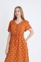 Women's Woven Viscose Fabric Patterned Summer Dress 35040 - 2
