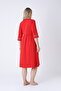 Women's Cotton Lycra Buttoned Dress / Red 8019 - 6