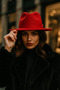 Red Panama Fedora Hat - Stylish Design with Wide Brim and Elegant Metallic Accessories Spk1145